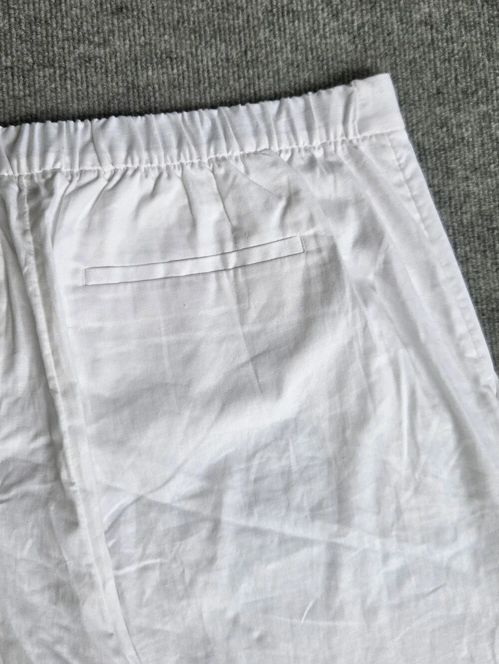 Banana Republic Hayden Wide Leg High-Rise Linen Blend White Pants Size-XL